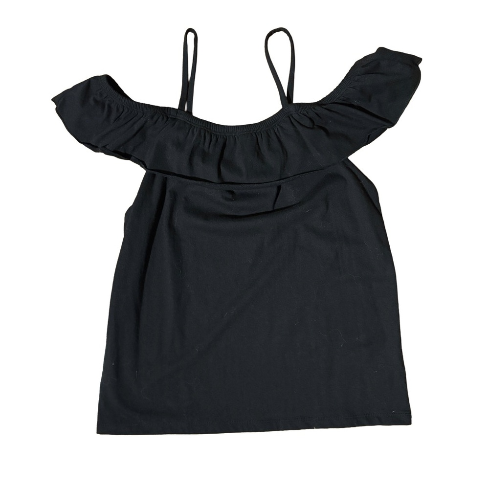 NWT The Children’s Place girl’s black draped shoulder top 10/12